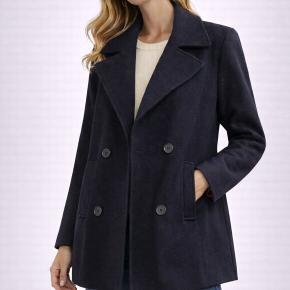 S.B.II Jackets & Blazers - Vintage SBI by Bitterman Wool Peacoat Navy Blue Red Lining Size 5-6 Yugoslavia